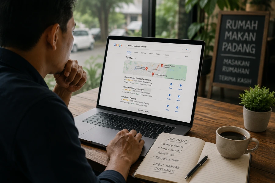 Pemilik bisnis lokal melihat bagaimana bisnisnya ditemukan customer baru lewat Google